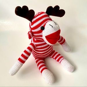 Galerie Sock Monkey Striped Red Christmas Reindeer